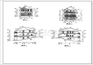 某小區二層框架結構別墅樓建筑設計方案圖紙